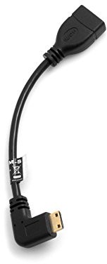 System-S Mini HDMI wtyk 90° stopni prawy kątowy do standardowego gniazda HDMI wejście kabel 16 cm