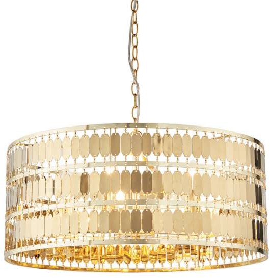 Endon LAMPA wisząca ELDORA 90299 Endon okrągła OPRAWA metalowa modernistyczny ZWIS na łańcuchu złoty 90299