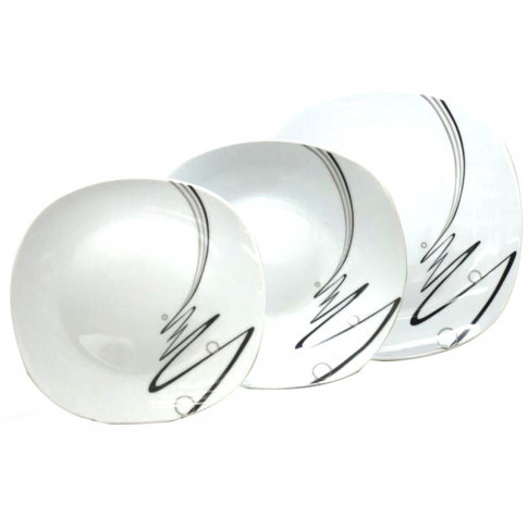 Tadar NASTRO WSTĘGA SERWIS OBIADOWY 18 ELEMENTÓW DLA 6 OSÓB CERAMIKA 5907558797244