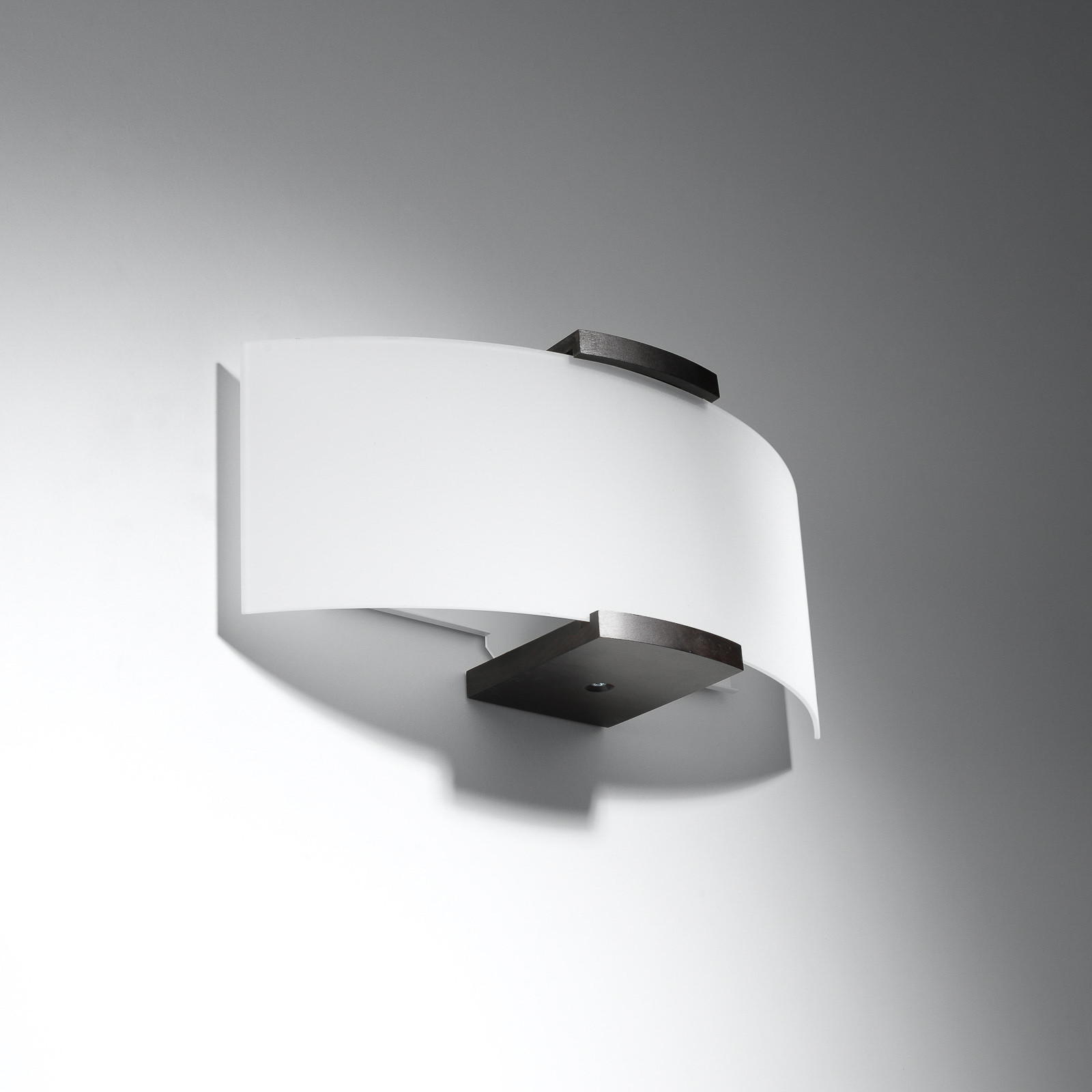 Sollux Lighting Lampa ścienna Fana, szkło i drewno wenge