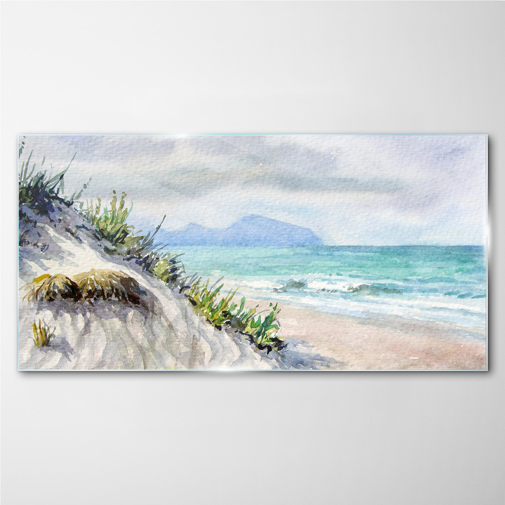 PL Coloray Obraz na Szkle Wybrzeże Plaża Natura 100x50cm
