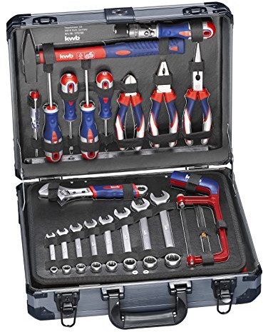 kwb 370780 walizka narzędziowa, idealna do użytku domowego, w stabilnej walizce z aluminium