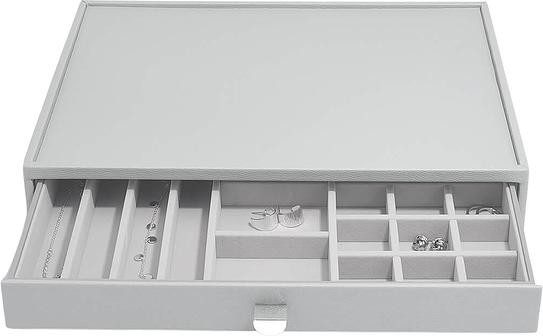 Stackers Szkatułka na biżuterię Stackers 19 komorowa supersize kamienna szarość z szufladą 75808