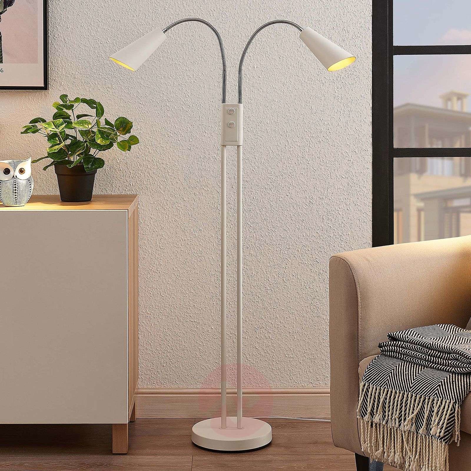 Lucande Lucande Medira lampa podłogowa, 2-punktowa, biała