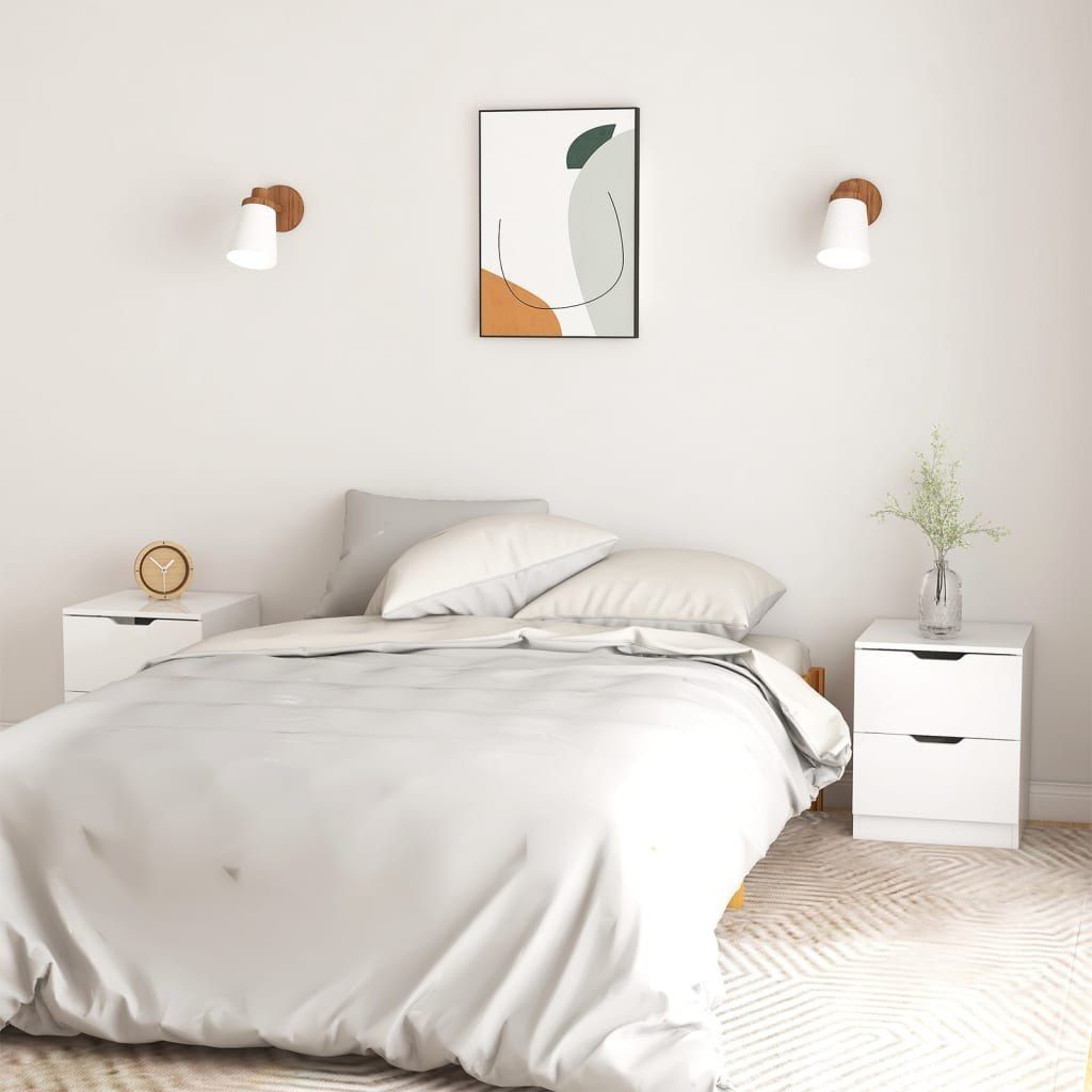 vidaXL Szafki nocne 2 szt. białe wysoki połysk 40x40x50 cm płyta 326736