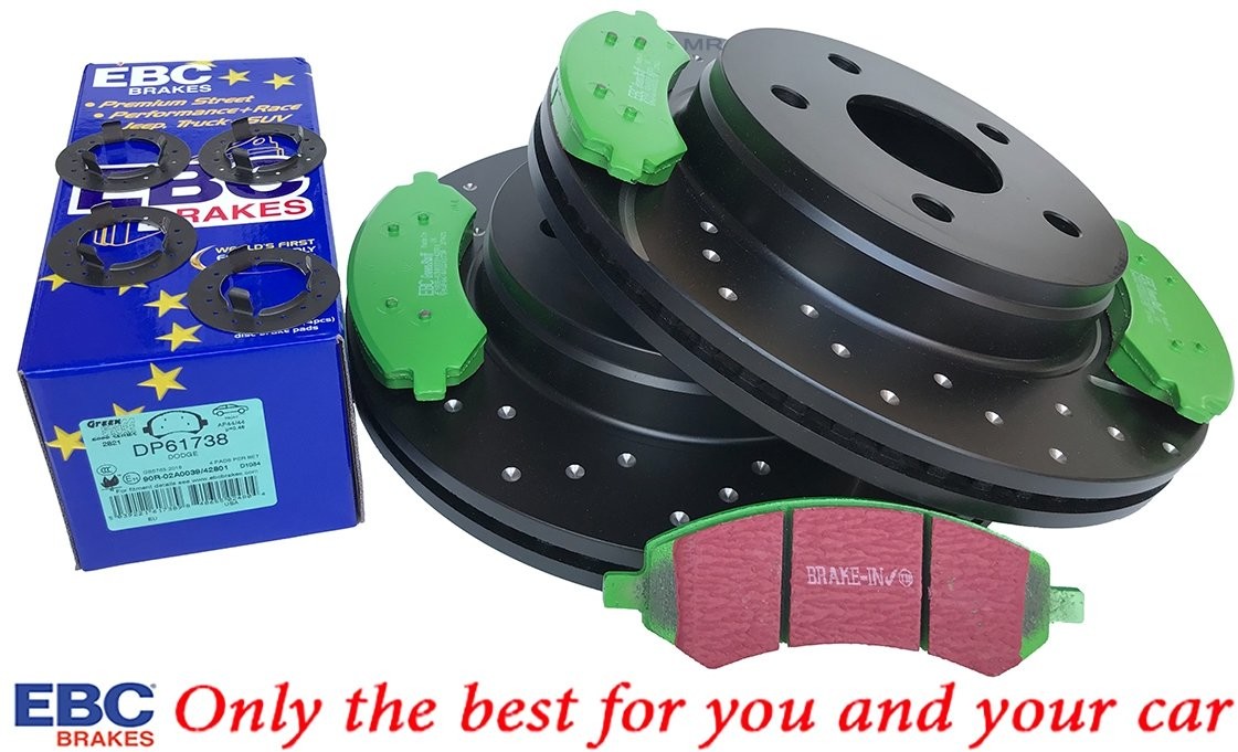 EBC Brakes Przednie klocki GREENSTUFF + nawiercone nacinane tarcze hamulcowe EBC seria GD Chrysler Aspen GD7105+DP61738