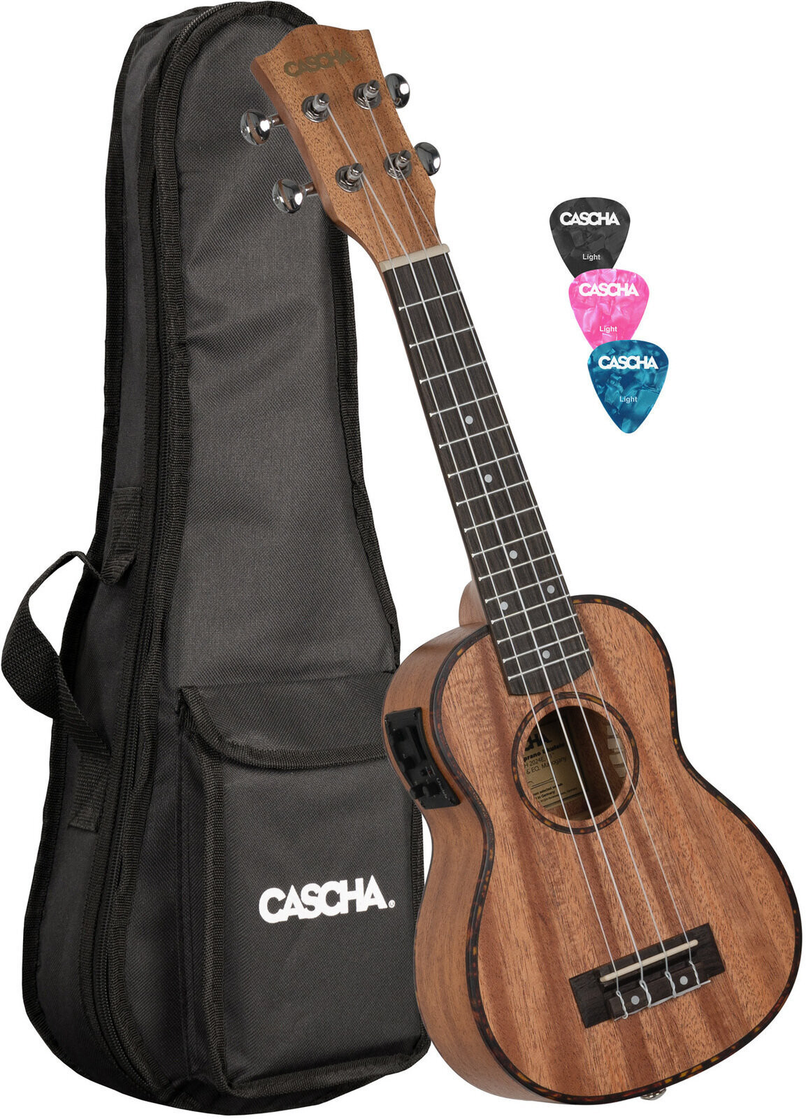 Cascha Cascha Soprano Mahogany Ukulele Set with pickup system