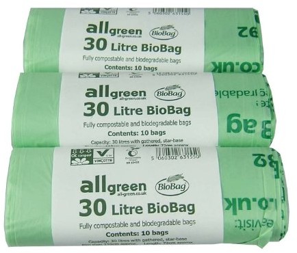 All-Green 30 litrów kompostierbarer biobag worek do kosza na śmieci, 30 worków na śmieci VC 30L-3