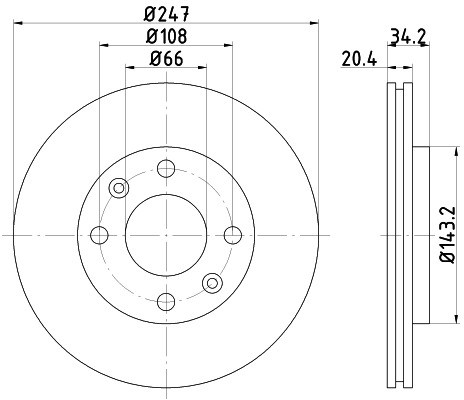 MINTEX Tarcza hamulcowa MDC532
