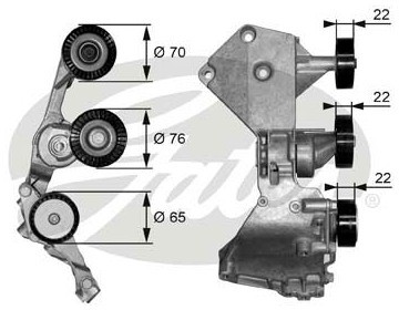 GATES Rolka napinacza, pasek klinowy wielorowkowy T38466