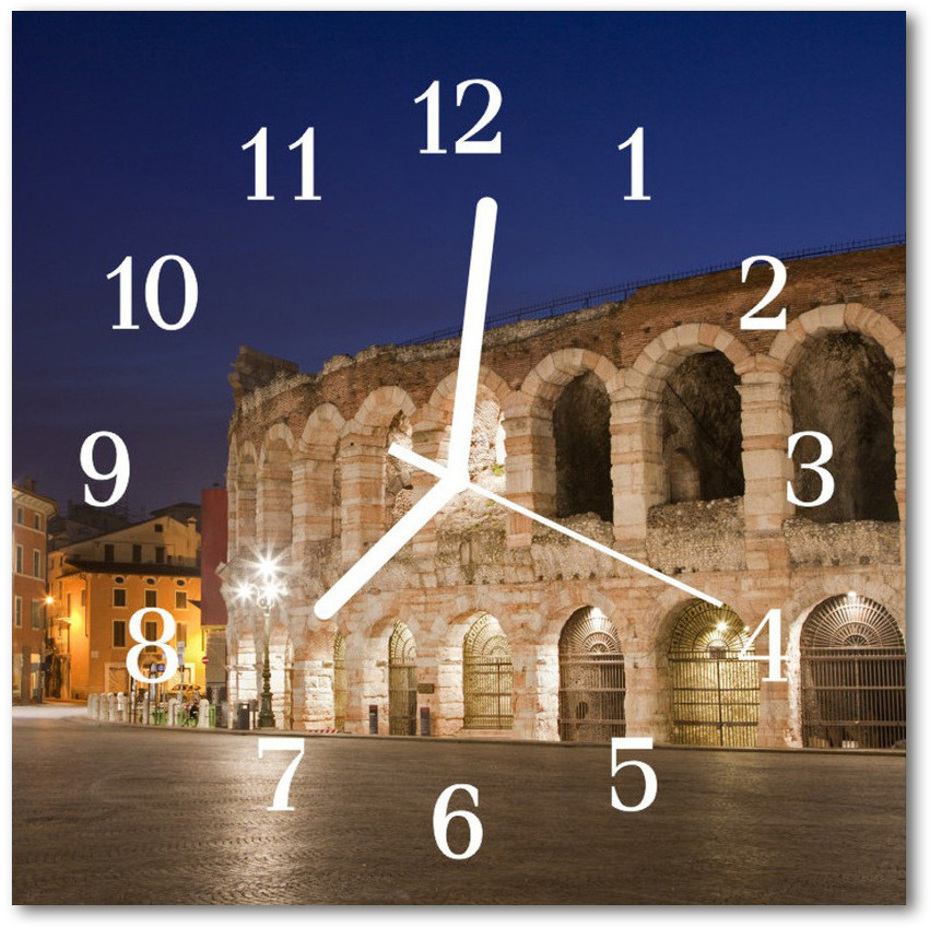 tulup pl Zegar szklany kwadratowy Nocne światło 30x30cm