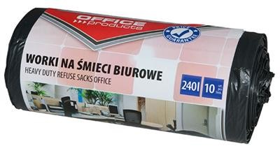 Office products OFFICE PRODUCTS Worki na śmieci biurowe mocne (LDPE), 240l, 10szt., czarne 22021252-05