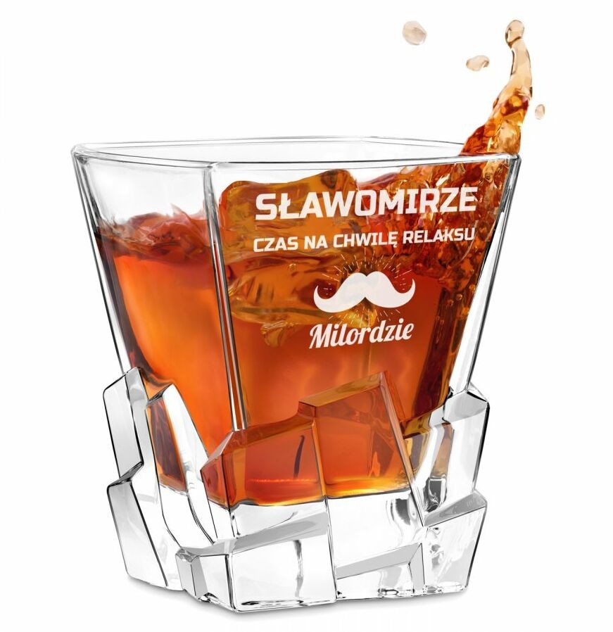 Murrano Szklanka do whisky z grawerem dla lenia na awans SZIB-020