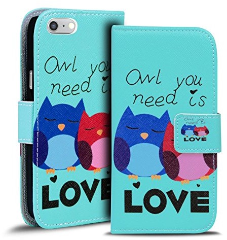 Conie Conie Etui na telefon komórkowy kompatybilne z iPhone 6 Plus, kolorowe etui z klapką kieszeń z przegródkami na karty, odporne na uderzenia etui PW1756