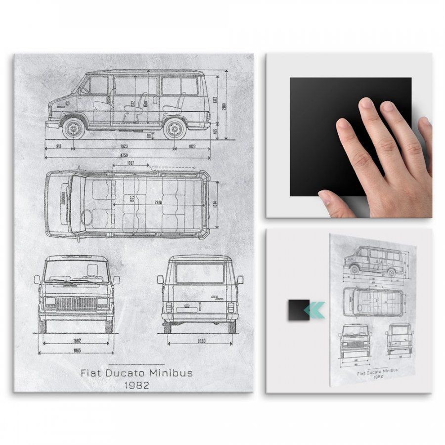 Pix4home Plakat metalowy Fiat Ducato Minibus Projekt Stone M POS-M-02342