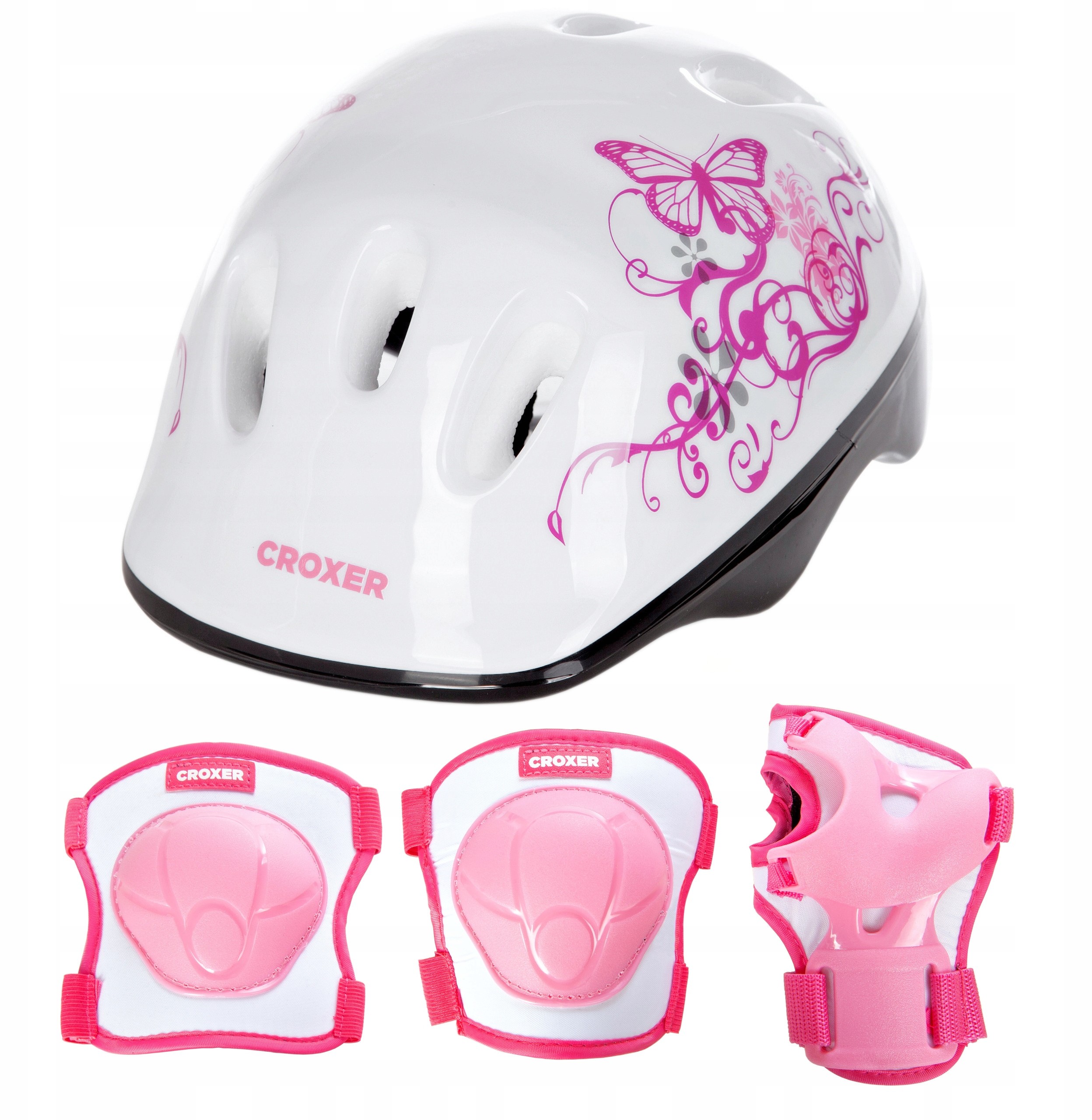Zestaw różowy Croxer Neve Ochraniacze Xs + Kask Xs