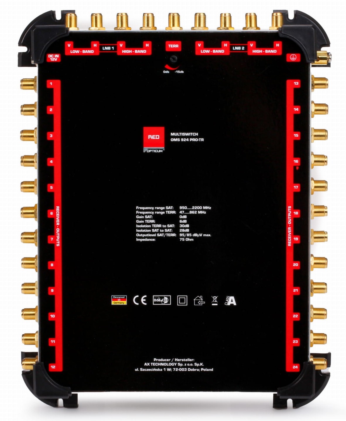 Opticum MultiSwitch 9/ 24 Wyjść Astra Hotbird Dvbt