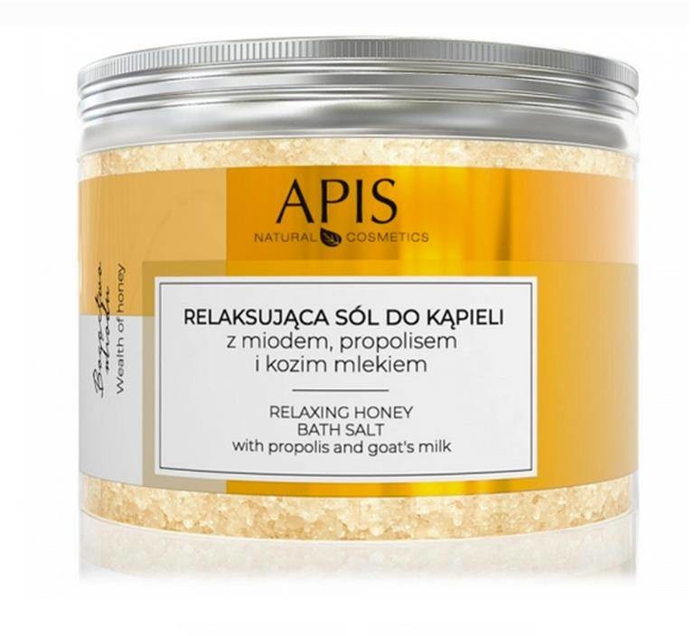Apis bogactwo miodu, relaksująca sól do kąpieli z miodem, propolisem i kozim mlekiem, 650 g P133744