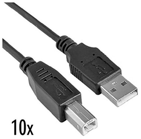 Nilox Nilox MULTIPACK 10 x CAVO USB 2.0-1,8 M, A/B NERO (100030172) NX090301134