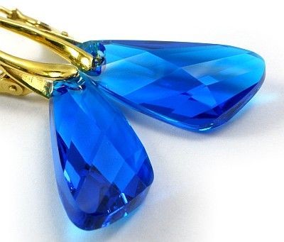 Swarovski kolczyki WING Certyfikat SREBRO Złocone