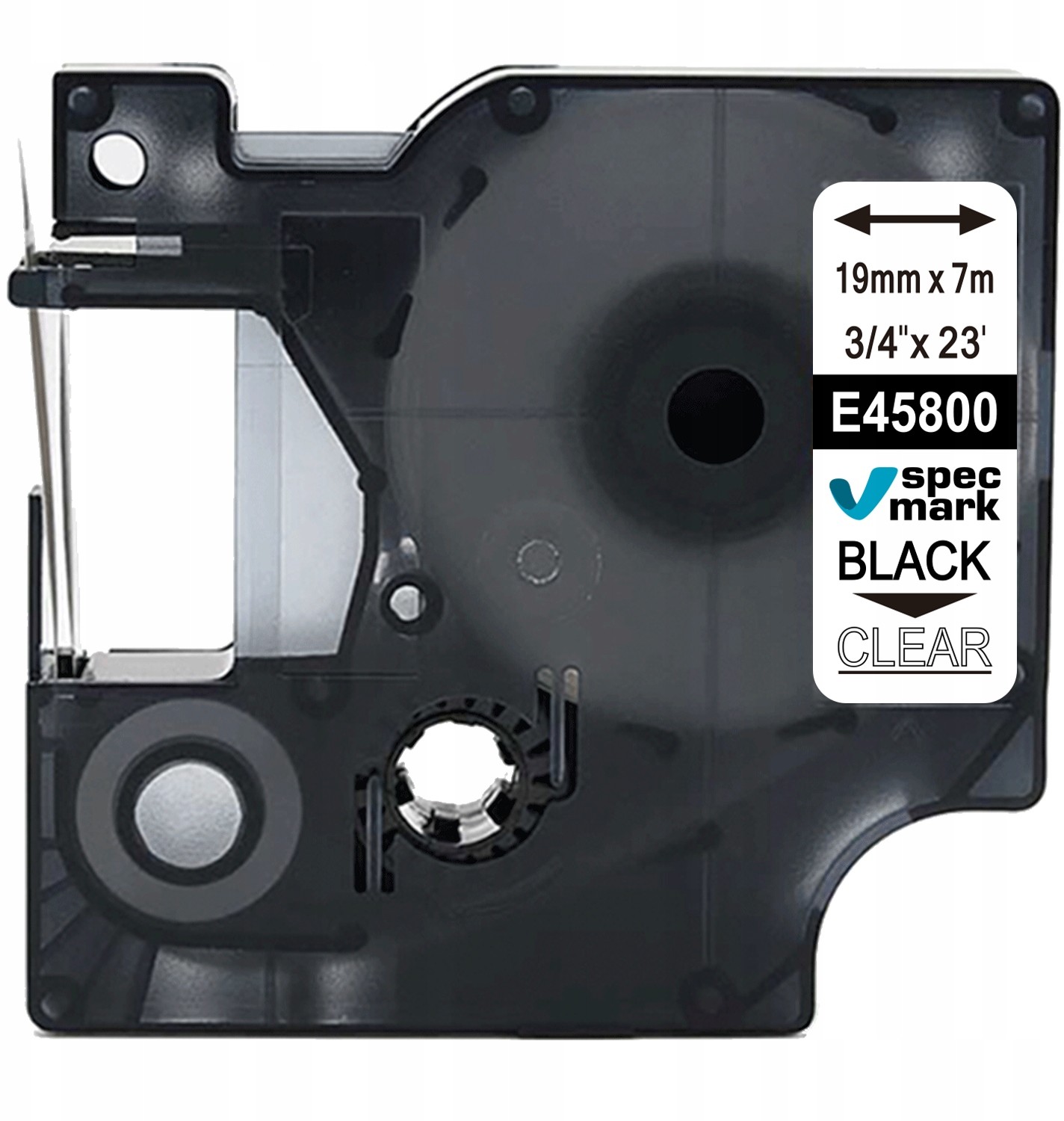 Dymo Taśma do D1 45800 19mm/7m przeźroczyst/czarny