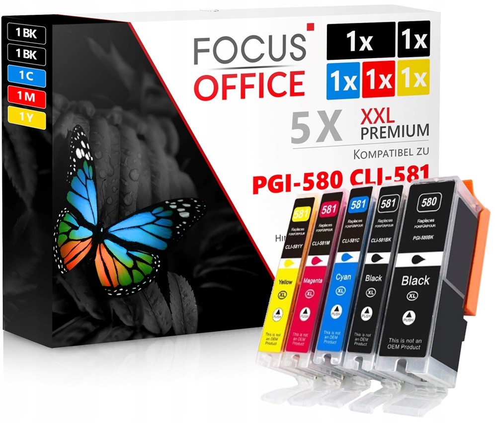 5x Tusz do Canon Pixma TS6150 TS6151 TR7550 TR8550