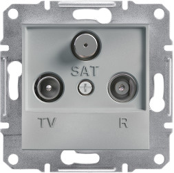 Schneider Asfora gniazdo antenowe RTV/SAT podtynkowe końcowe 1dB aluminium EPH3500161
