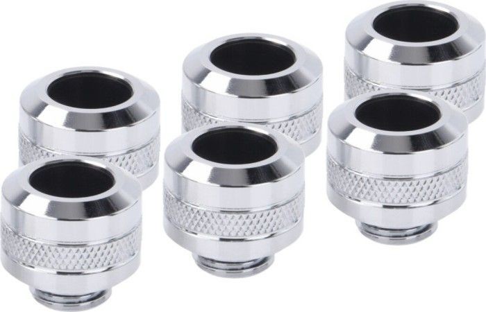 Alphacool Eiszapfen PRO 13mm HardTube Fitting G1 4 Chrome Sixpack connection 17474