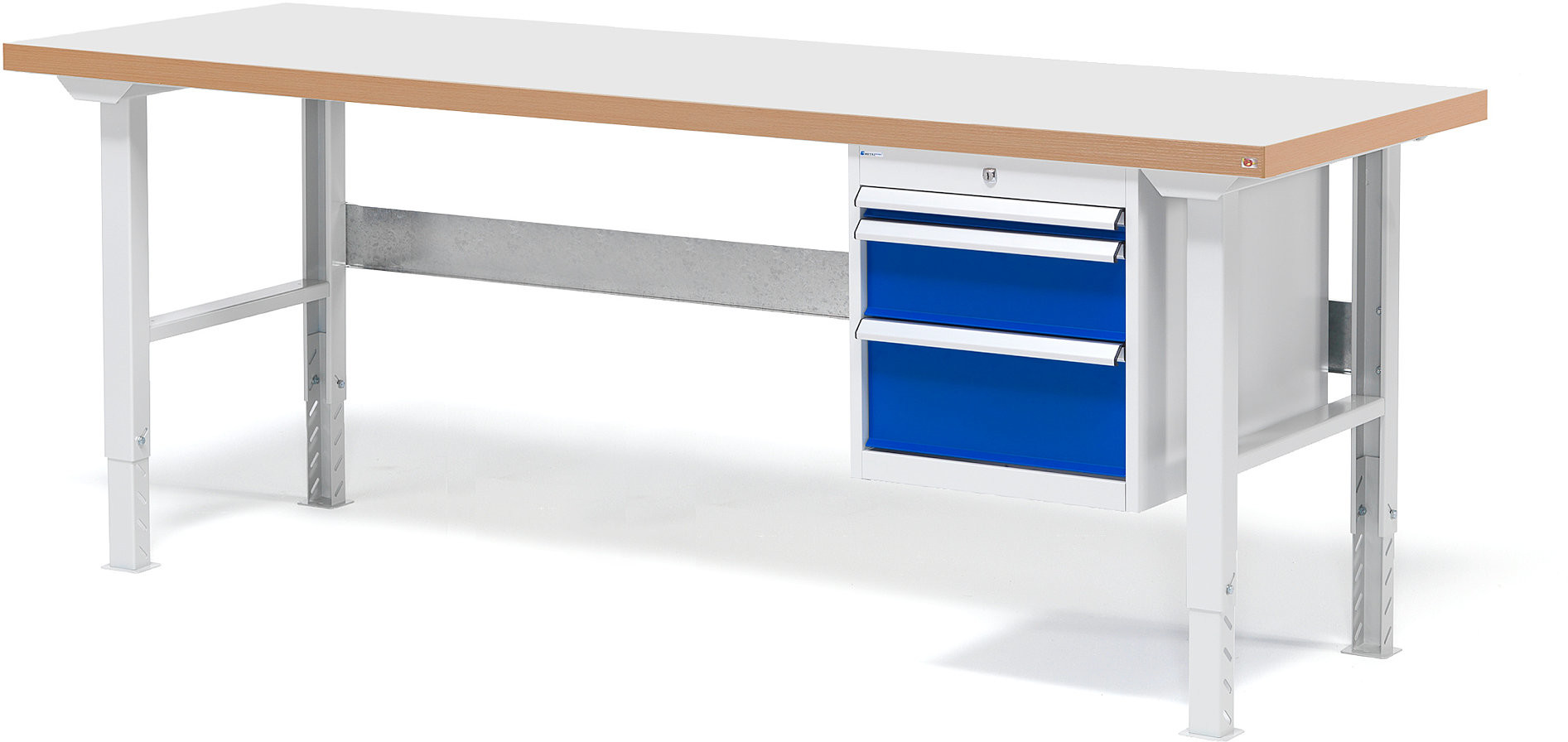 AJ Produkty Stół warsztatowy o powierzchni z płyty laminowanej, 800x500x2000mm