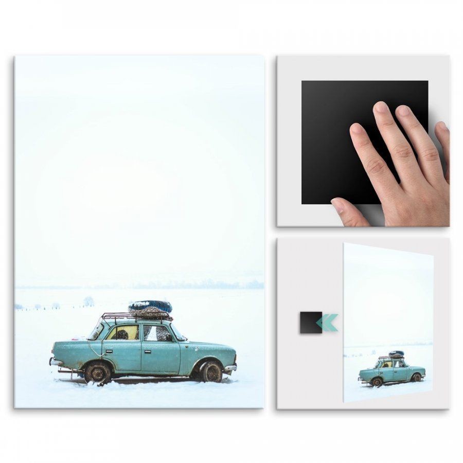 Pix4home Plakat metalowy krajobraz zimy L POS-L-01599