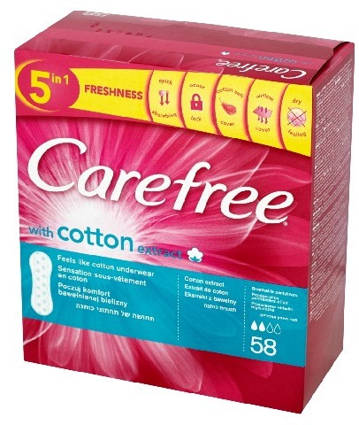 Carefree Cotton Wkładki higieniczne 1 op.-58szt Johnson