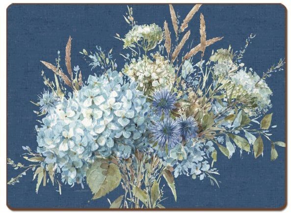 Cala home DUŻE PODKŁADKI KORKOWE na stół CALA HOME - Bohemian Blue - Niebieski Bukiet C202-00102