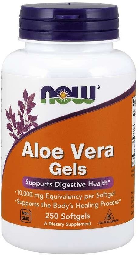 Now Foods Aloe Vera Gels - Aloes koncentrat z Liści Aloesu 200:1 (250 kaps.)