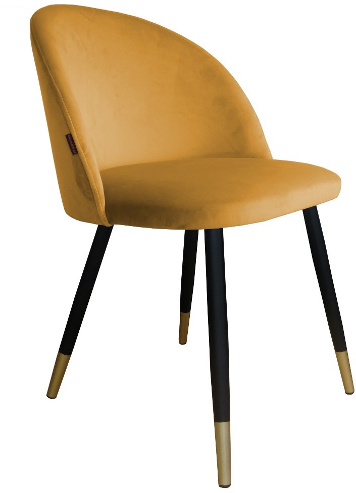 Atos Krzesło CLAUDINE 1 VELVET GOLD żółte nowoczesne na metalowych nogach COLINGOLD-MG15