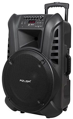 Azusa azusa mik0134 aktywne głośniki Box z 2 mikrofonami sieci bezprzewodowej, SD, Bluetooth, USB, 60 W Czarny MIK0134