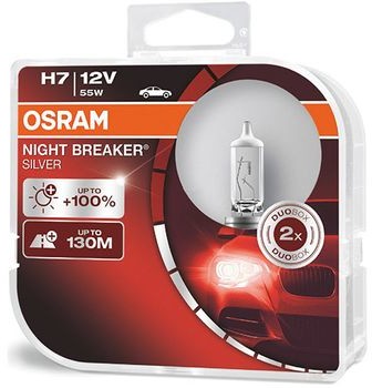 Osram H7 Night Breaker Silver + 100% DuoBox 64210NBS-HCB