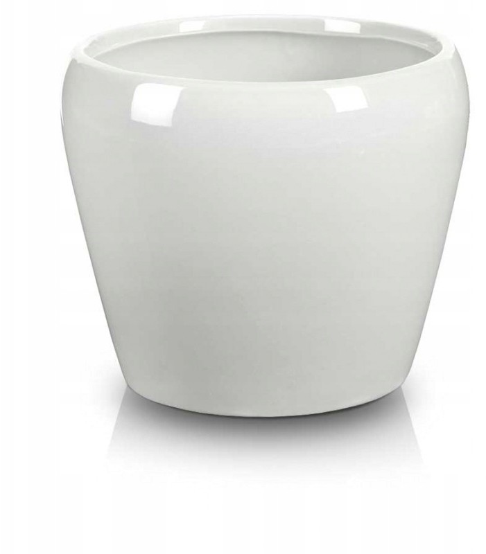 Okrągła Osłonka Ceramiczna 14x13 cm (Biała)