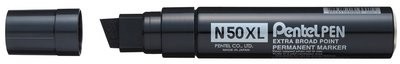 Pentel Permanent Marker N50 X L, klinowatym czubkiem szerokości, czarna N50XL