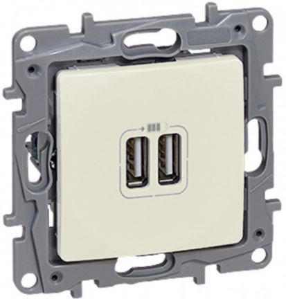 Legrand Gniazdo ładowarki podwójne USB NILOE 2 Krem 764694