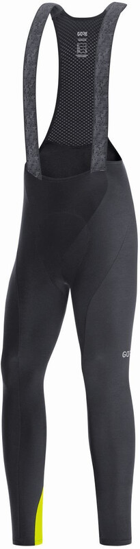 GORE WEAR GORE WEAR C3+ Spodnie termiczne na szelkach Mężczyźni, czarny/żółty M 2021 Spodnie zimowe 100648990804