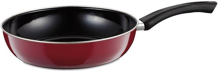Riess Patelnia ceramiczna z pokrywką 28 cm bordowa Rosso seria Premium