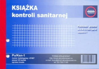 Firma krajewski Księga kontroli sanitarnej A5 [Pu/Ksn-1] Pu/Ksn-1