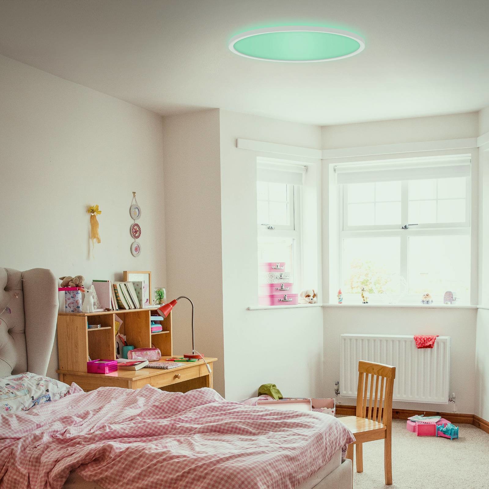 Briloner Panel LED Slim, ultra płaski, okrągły, efekt RGB/W