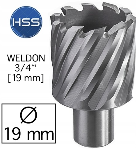 HSS Fi 19 x 30 mm Frez Trepanacyjny Wiertło rurowe