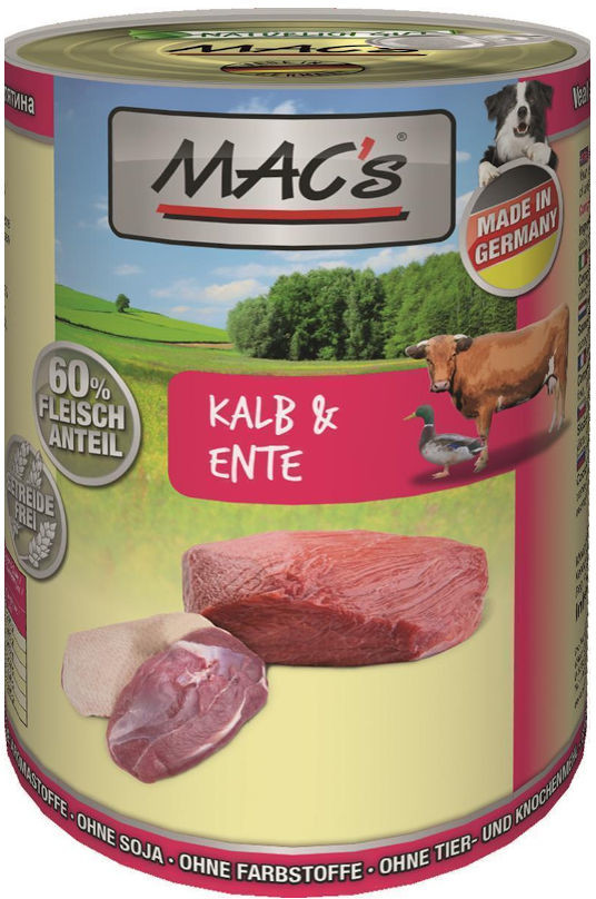 Mac's Mac's Dog Adult Mokra karma z cielęciną i kaczką 400g