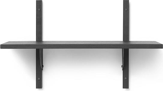 Ferm Living Półka Sector pojedyncza 54 cm czarny jesion z czarnym mosiężnym mocowaniem 1103542858