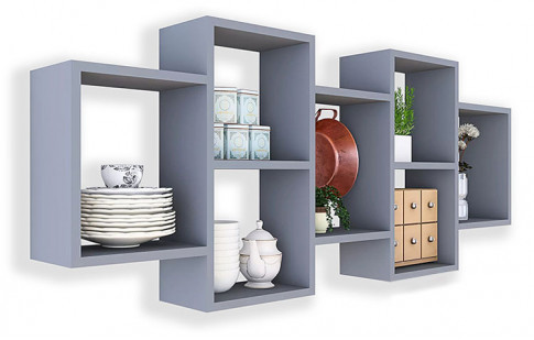 Szara minimalistyczna półka ścienna H7-D56