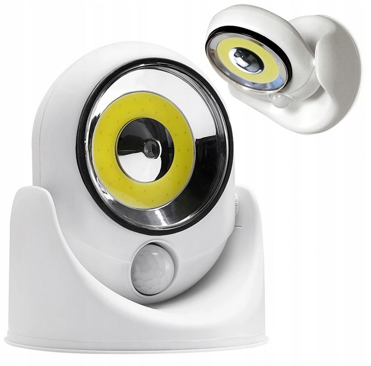 Lampka Led Cob 360 Na Baterie Z Czujnikiem Ruchu