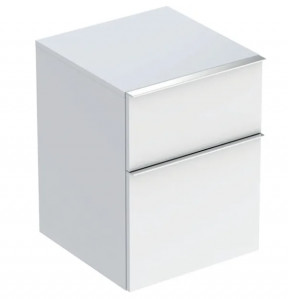 GEBERIT GEBERIT 502.315.01.2 Boczna szafka iCon z dwoma szufladami 45 cm x 60 cm x 47,6 cm biały lakierowany na wysoki połysk chromowany z połyskiem