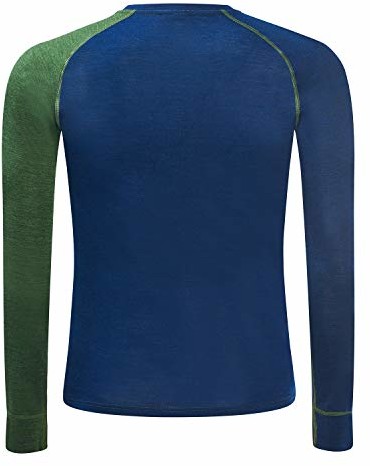 Black Crevice Black Crevice Męska koszulka z długim rękawem z wełny merino koszulka funkcyjna, steel blue/forest green, XL BCR403652-BF-XL